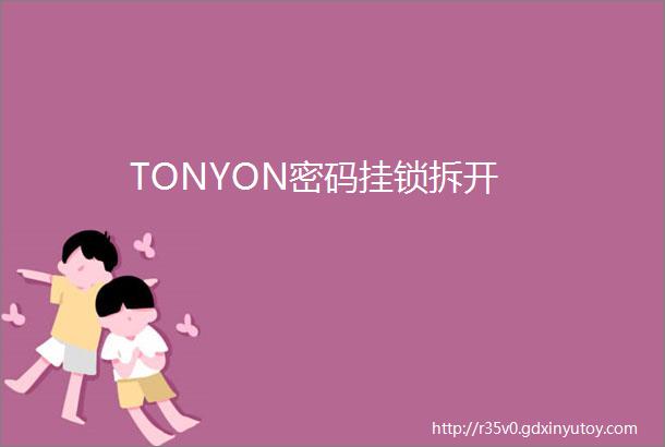 TONYON密码挂锁拆开