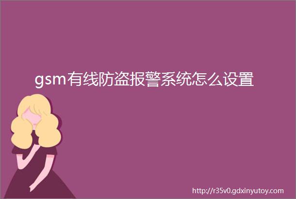 gsm有线防盗报警系统怎么设置