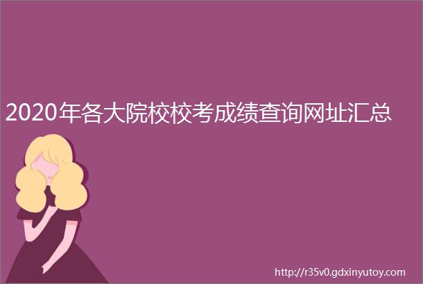 2020年各大院校校考成绩查询网址汇总