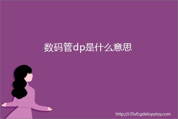 数码管dp是什么意思